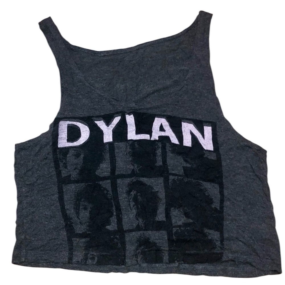 Bob Dylan gray crop tank top